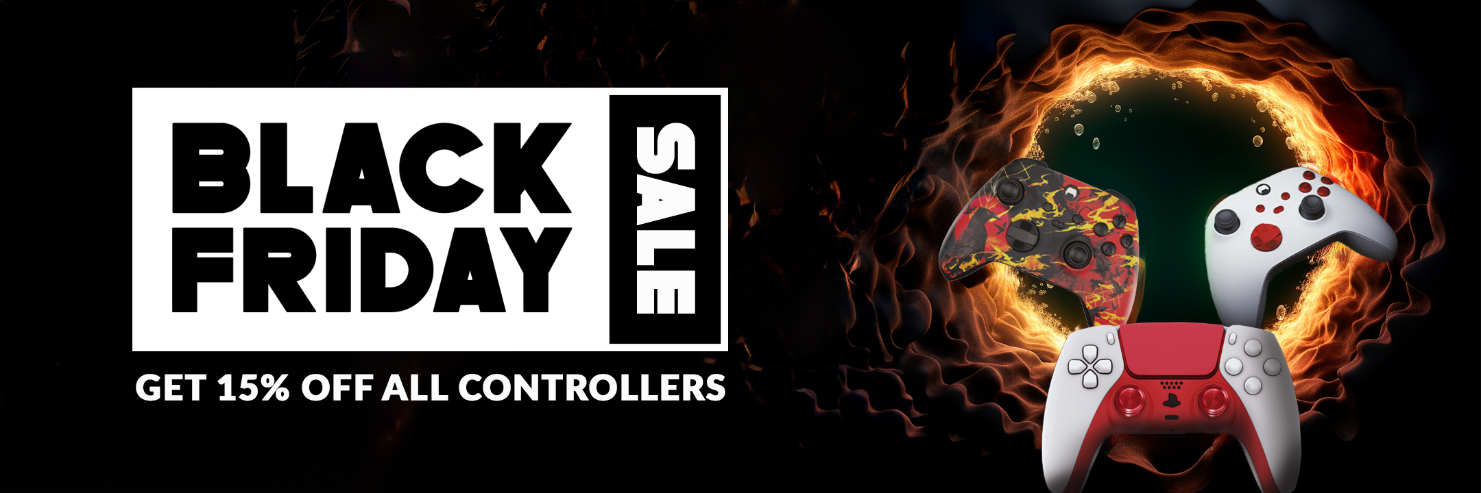Black Friday Sale 15% off all controllers banner