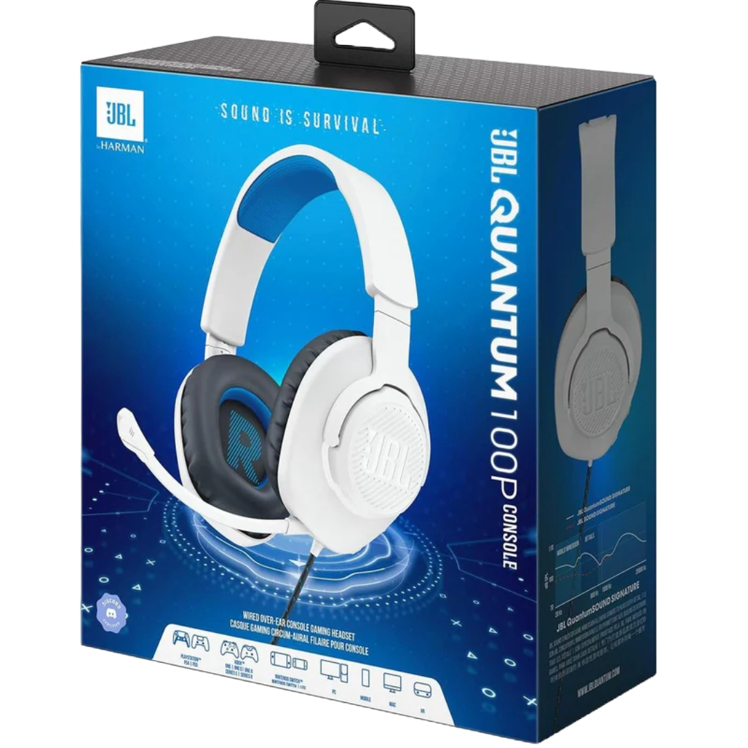 JBL Quantum 100P PS4, PS5, PC Headset - White - Pristine
