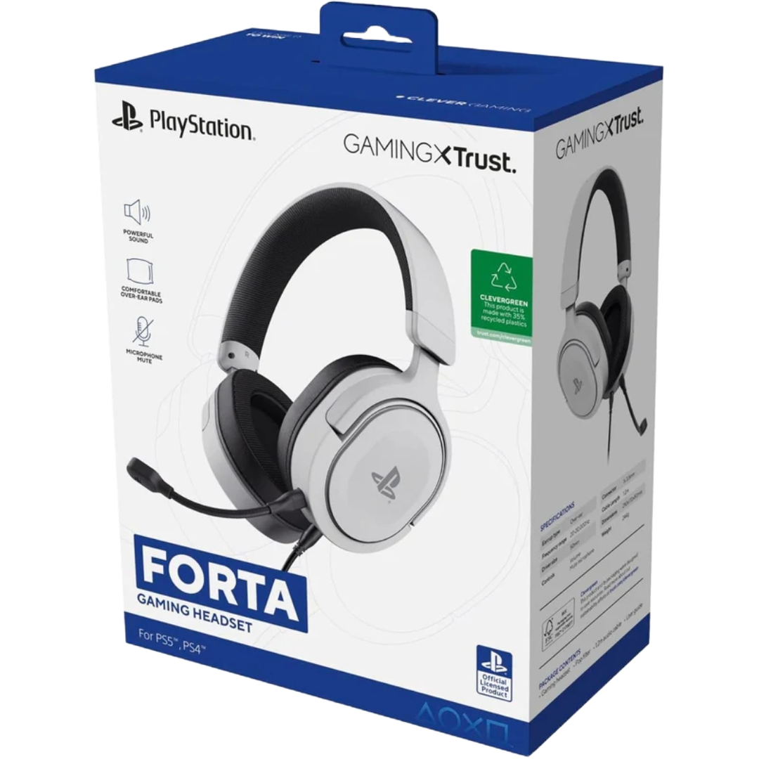 Trust GXT 498 Forta PS5 Wired Gaming Headset - White
