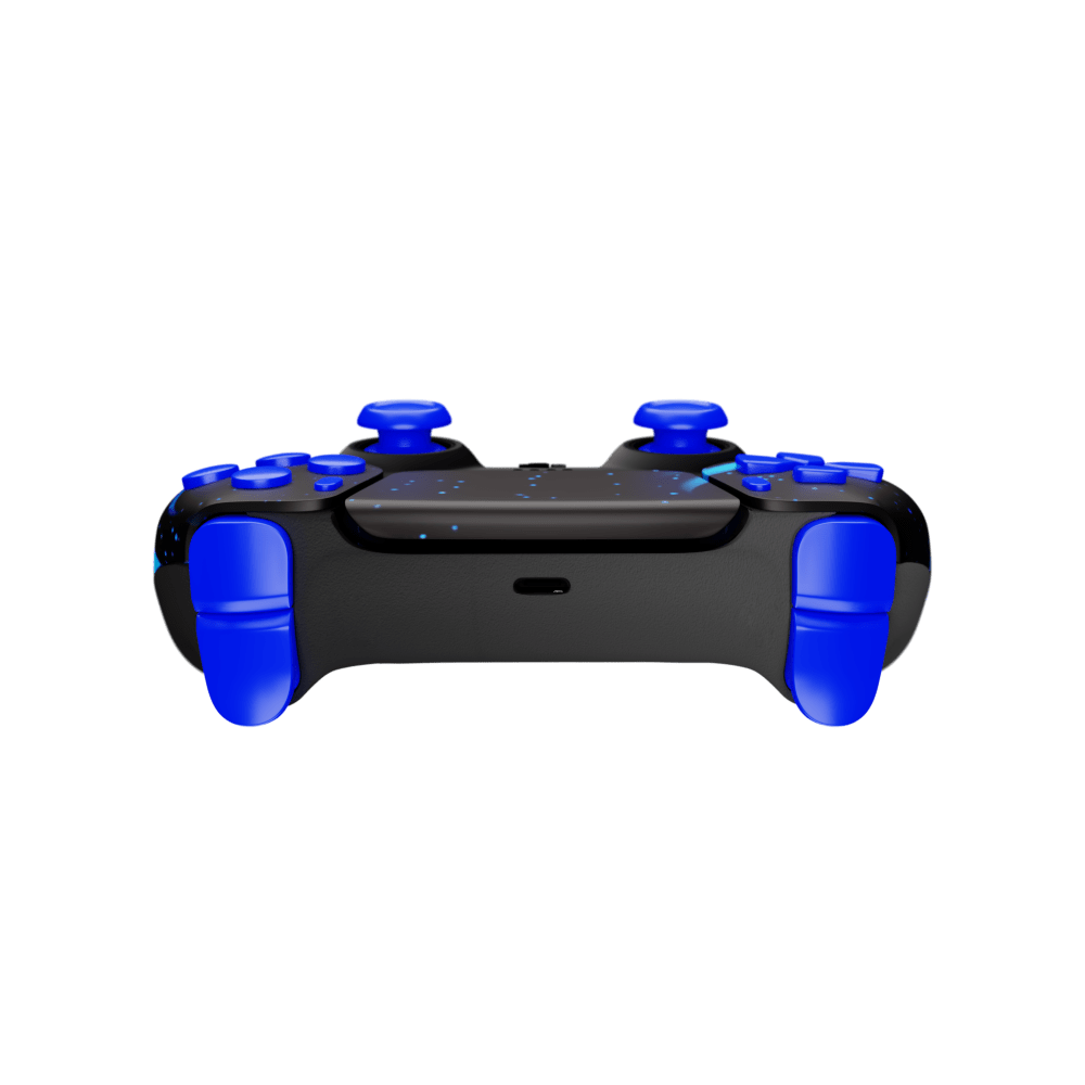Manette sans fil Sony DualSense design personnalisé PlayStation PS5 -  flamme ble