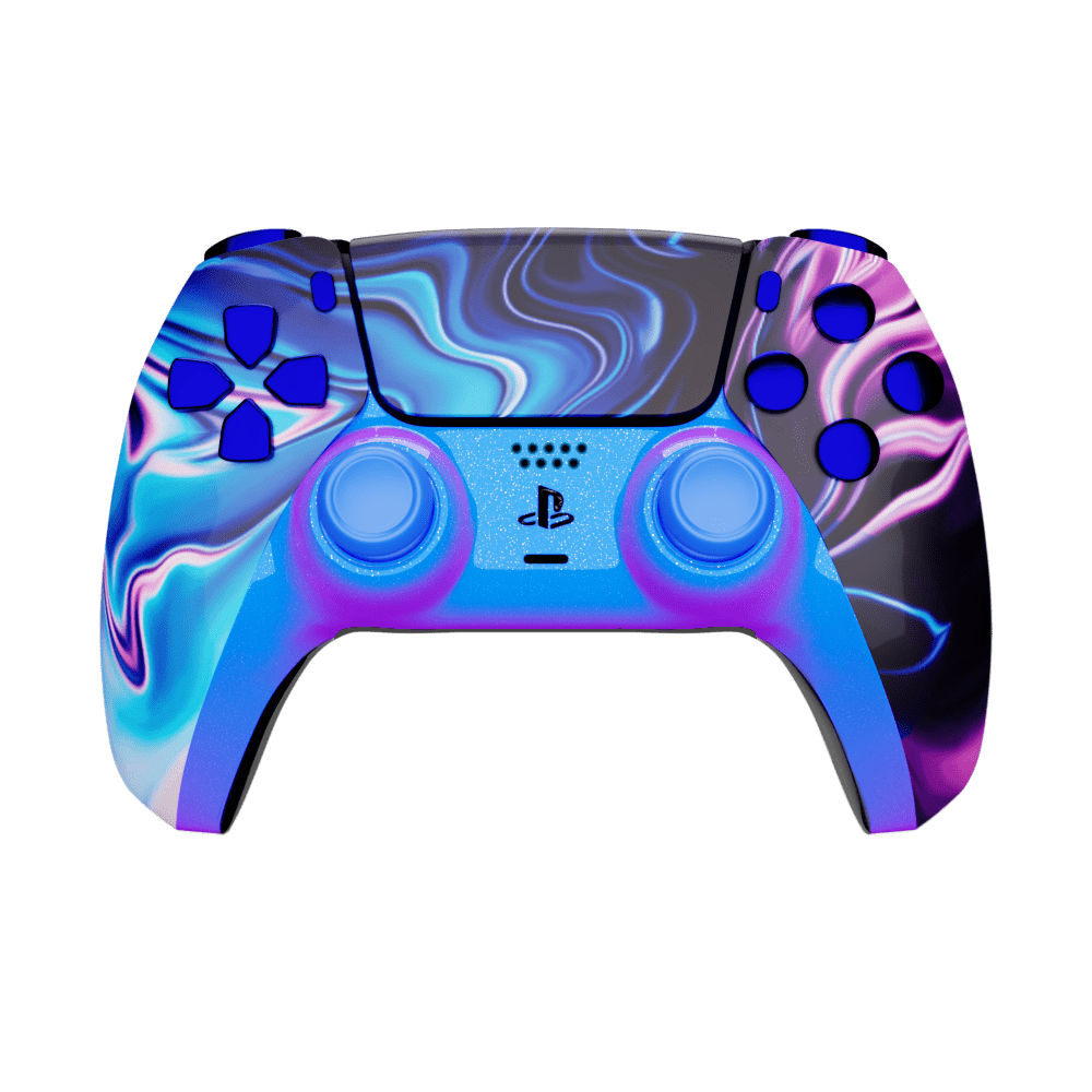 Custom Wireless Un-modded Pro Controller Compatible with PS5 Exclusive Unique Design (Gold Thunder)