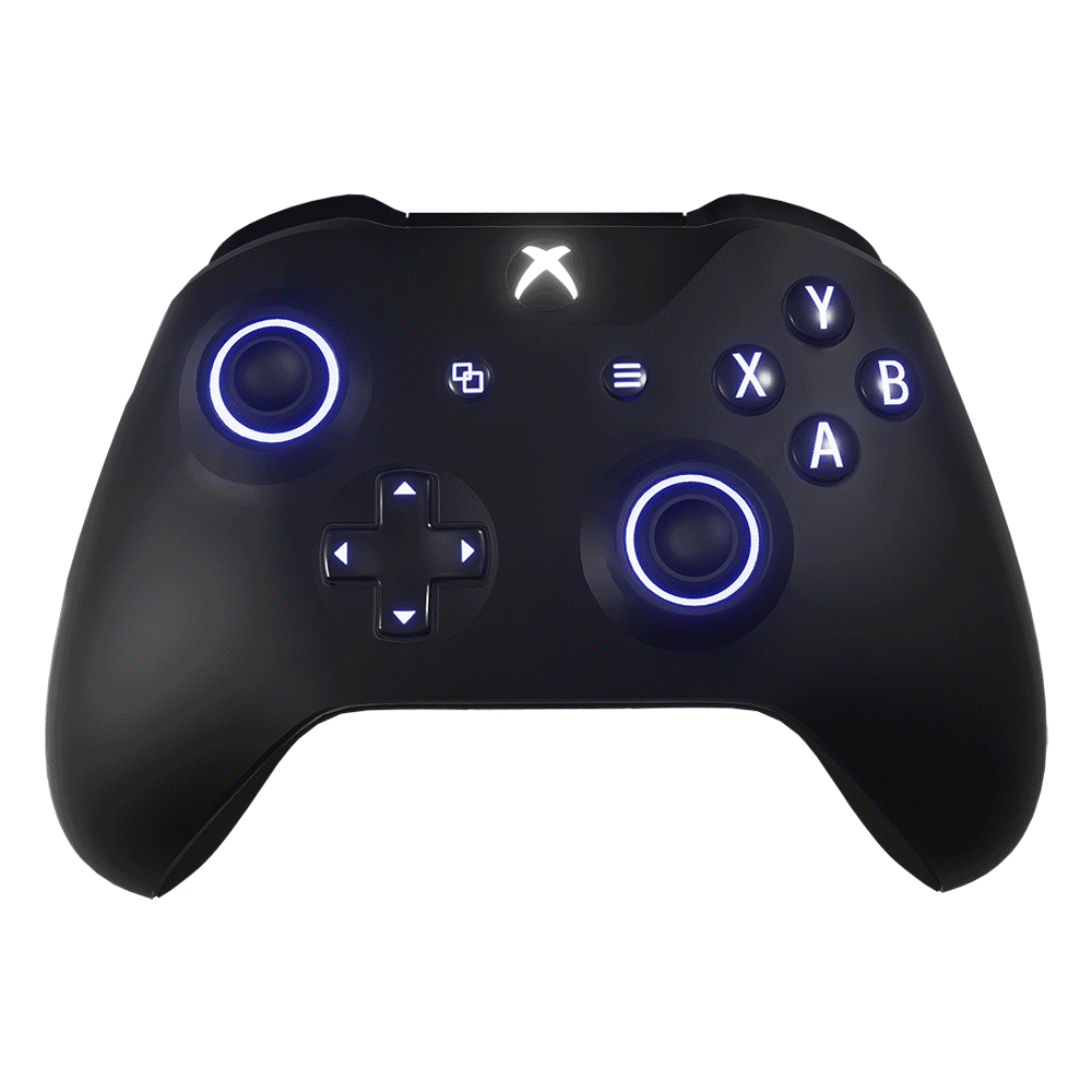 Stealth LED Edition Custom Xbox One Controller. Front View.